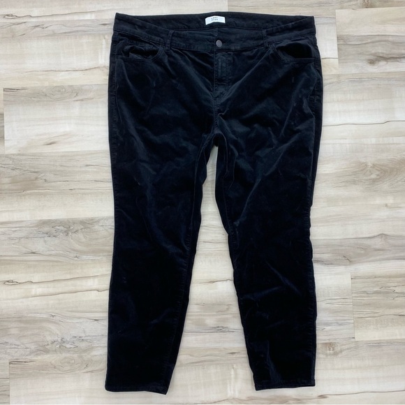 Loft Plus Size Black Velvet Modern Skinny Pants Comfortable Sz 22 - Picture 2 of 8